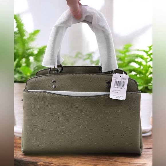NWT Coach Leather LILLIE Carryall Satchel, Kelp Green $428 - Picture 2 of 10